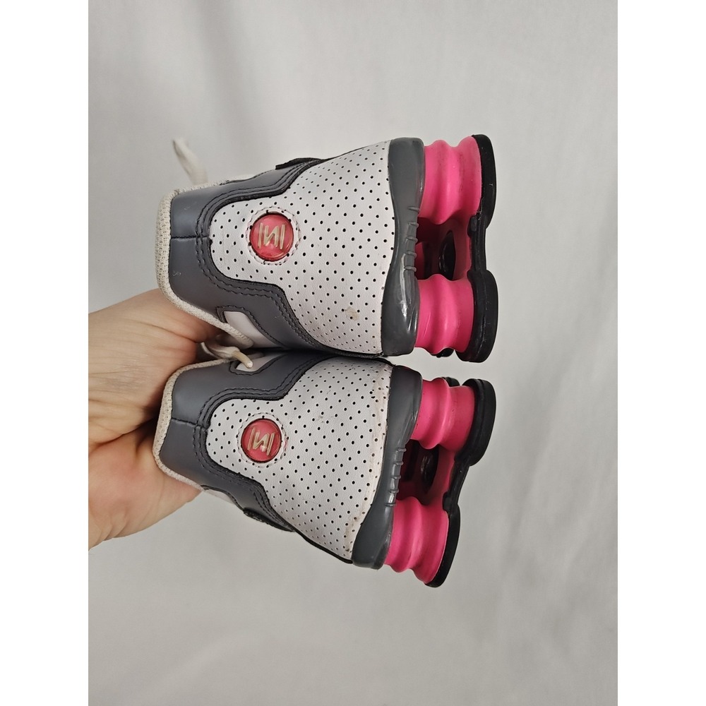 Nike Shox 639657-104 Hot Pink Running Women's 8.5 Shoes White Black 2015 - Picture 12 of 13